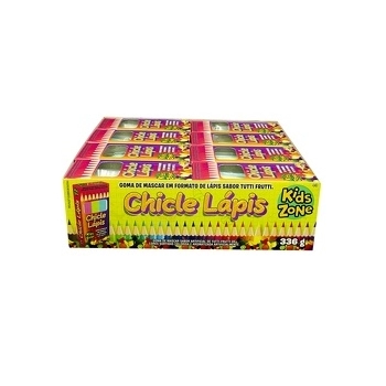 CHICLETE EM FORMATO DE LAPIS SABOR TUTTI-FRUTTI 24X4DP