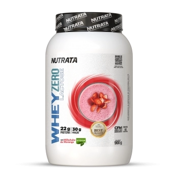 WHEY ZERO LACTOSE SABOR MORANGO NUTRATA 900G