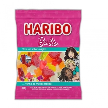 BALA GELATINA BARBIE FRUT/SORT HARIBO 12X80G