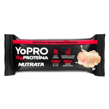 NUTRATA BARRA YOPRO MORANGO 6X12UNX55G