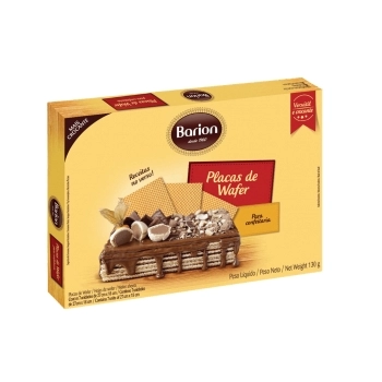 PLACA DE WAFER FOLHADO HOSTIA 130G -BARION C/12