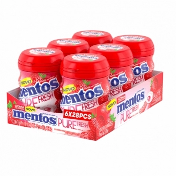 MENTOS GOMA GARRAFA MORANGO 28X6 C/6