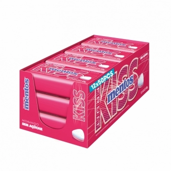 MENTOS KISS MORANGO LTA 50X12 C/12