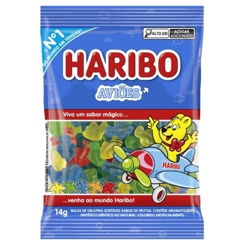 BALA GELATINA MINI AVIOES HARIBO 12X12X14G