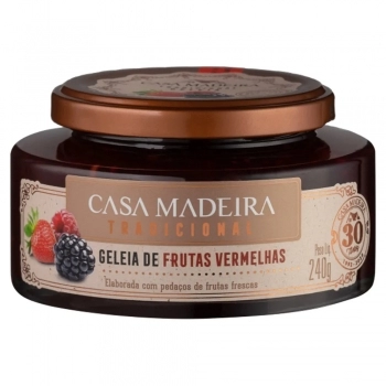 GELEIA CASA MADEIRA FTAS VERMELHAS 240G 12UNID