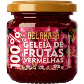GELEIA 100% FRUT VERMELHAS DELAKASA 8X180G