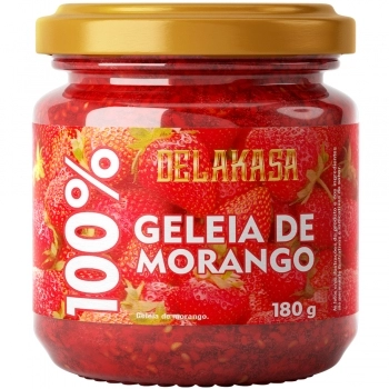 GELEIA 100% MORANGO DELAKASA 8X180G