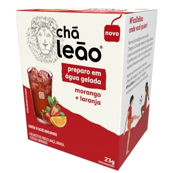 CHA LEAO HIBISCO MORANGO LARANJA GELADO 12X10