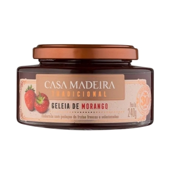 GELEIA CASA MADEIRA MORANGO C/ PEDACOS 240G