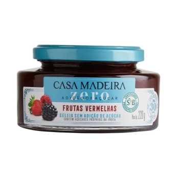 GELEIA CASA MADEIRA ZERO FRUTAS VERMELHAS 220G