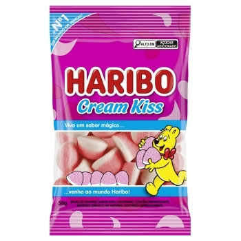 BALA GELATINA CREAM KISS HARIBO 18X50G