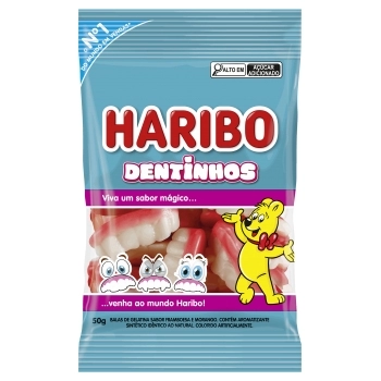 BALA GELATINA DENTINHOS HARIBO 18X50G
