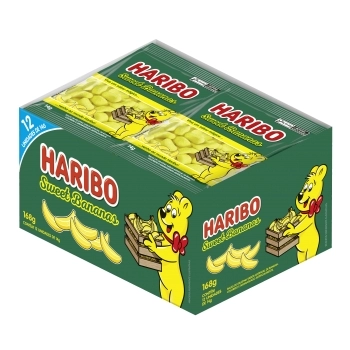 BALA GELATINA MINI BANANA HARIBO 12X12X14G
