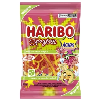 BALA STICKS SPAGHETTI MELAO E MELANCIA HARIBO 12X75G