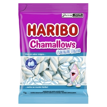 MARSHMALLOW CABLES BLUE HARIBO 12X70G