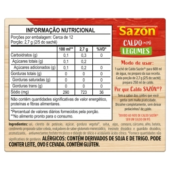 CALDO SAZON LEGUMES 32,5G C/ 48