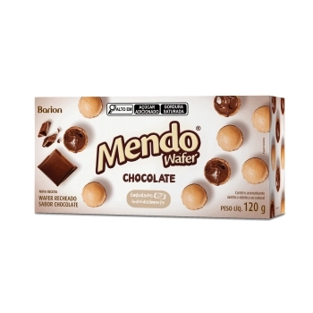 MENDO WAFER CHOCOLATE E AVELA 120G - BARION C/24