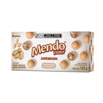 MENDO WAFER AMENDOIM 120G BARION C/24