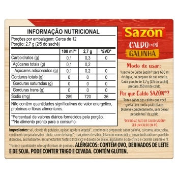 CALDO SAZON GALINHA 32,5G C/48