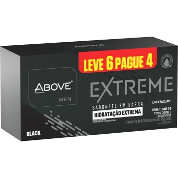 SABONETE BARRA ABOVE EXTREME BLACK PACKS L6 P4 72UN