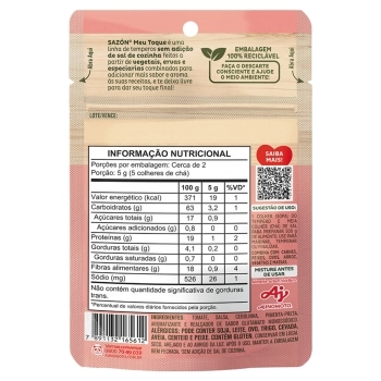 TEMPERO SAZON MEU TOQUE TOMATE POUCH 12G C/21